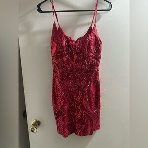 B Darlin Sparkling Red Mini Dress